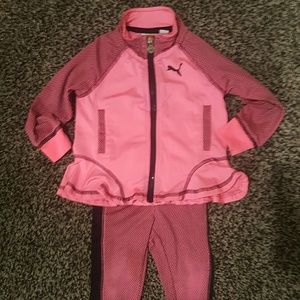 Girls 18 month pink and black Puma track suit